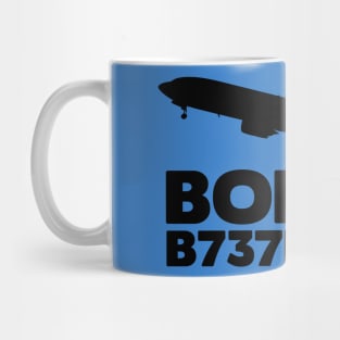 Boeing B737Max8 Silhouette Print (Black) Mug